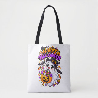 Schattige Halloween Geest Snoep Pompoen Draagtas