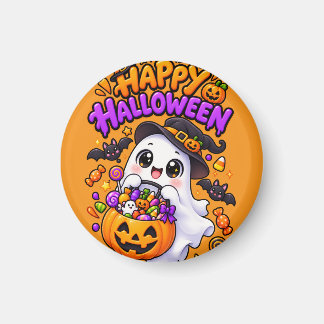 Schattige Halloween Geest Snoep Pompoen Magneet