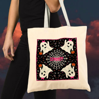Schattige Halloween Geesten Spinnenweb Trick or Tr Tote Bag
