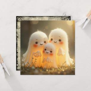 Schattige Halloween Geestengroep Kaart