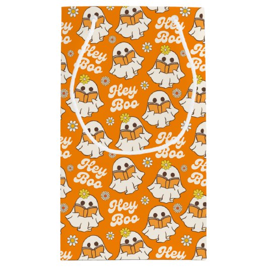 Schattige Halloween Ghost Retro Spooky Boo Sinaasa Klein Cadeauzakje (Achterkant)