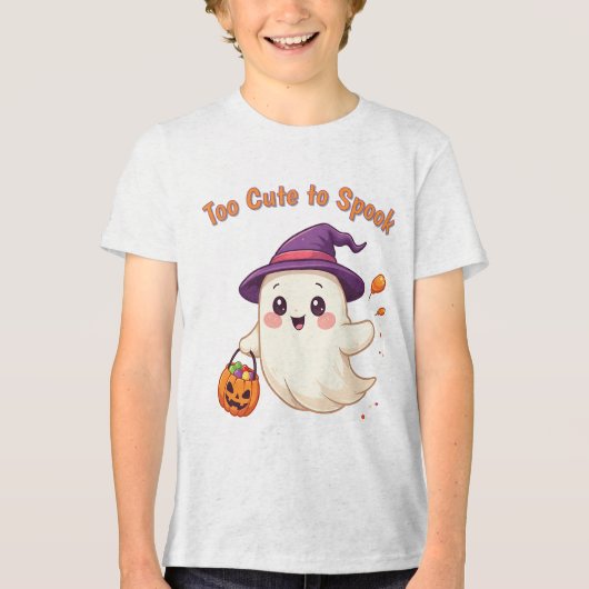 Schattige Halloween Ghost T-Shirt voor jongens en (Voorkant)
