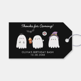 Schattige Halloween Ghosts Verjaardagsfeestje Dank Cadeaulabel