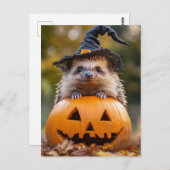 Schattige Halloween Hedgehog Briefkaart (Voorkant / Achterkant)