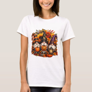 Schattige Halloween-kabouter Trio Pompoenen T-shirt