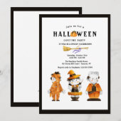 Schattige Halloween Kinder Costume Party Kaart (Voorkant / Achterkant)