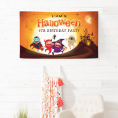 Schattige Halloween Kinder Oranje Verjaardagsfeest Spandoek (Insitu)