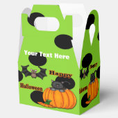 Schattige Halloween Kitten, Bat Gable Favor Box Bedankdoosjes (Geopend)