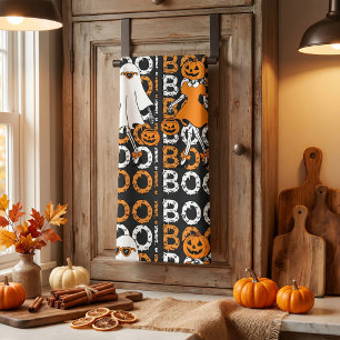 Schattige Halloween-meisjes skelet geest pompoen Theedoek