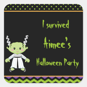 Schattige Halloween Monster Meisje Halloween 'Ik O Vierkante Sticker