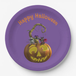 Schattige Halloween Mouse Trio Papieren Bordje