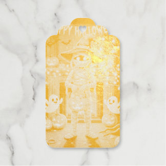Schattige Halloween Mummie en Geesten Kinderen Zel Cadeaulabels