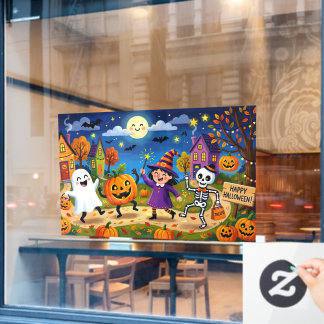 Schattige Halloween Nacht Feest Schattige Geest He Raamsticker