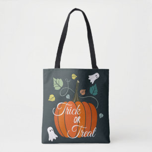 Schattige Halloween pompoen en spoken 'Trick or Tr Draagtas
