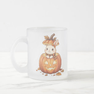Schattige Halloween Pompoen Konijn - Knus Herfst K Matglas Koffiemok