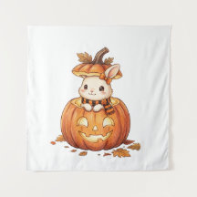 Schattige Halloween Pompoen Konijn - Knus Herfst K