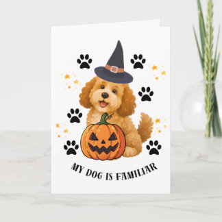 Schattige Halloween Poodle Heks met Pompoen Feestdagen Kaart