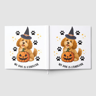 Schattige Halloween Poodle Heks met Pompoen Gastenboek