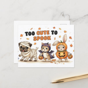 Schattige Halloween-prentbriefkaart Briefkaart