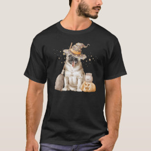 Schattige Halloween Pug Heks Bezem Hond Moeder Her T-shirt