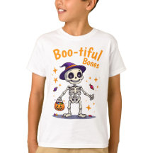Schattige Halloween skelet met snoep T-shirt kinde