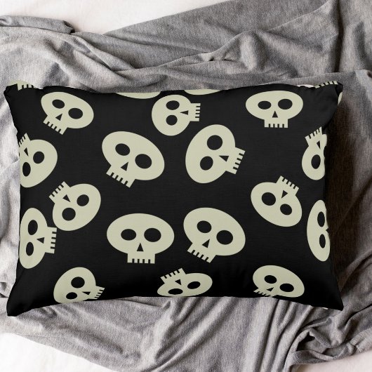 Schattige Halloween Skull Pattern Zwart Decoratief Kussen