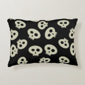 Schattige Halloween Skull Pattern Zwart Decoratief Kussen (Voorkant)