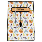 Schattige Halloween - Spooky Spider - Medium Gift  Cadeauzakje (Achterkant)