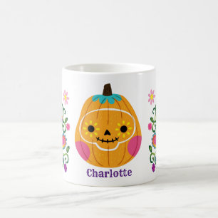 Schattige Halloween Suiker Skull Pompoen Koffiemok