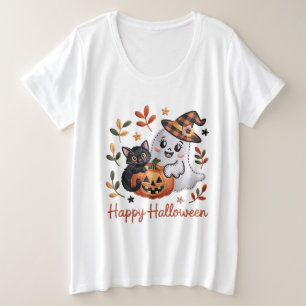 Schattige Halloween T-shirt – grillig borduurwerk