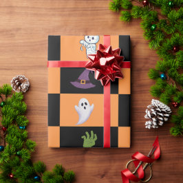 Schattige Halloween-tekenpatroon Cadeaupapier