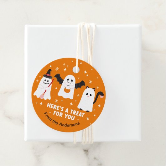 Schattige Halloween Trick or treat Ghosts Bedankjes Labels (In situ)