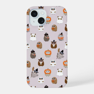 Schattige Halloween Uilen Patroon iPhone 15 Hoesje
