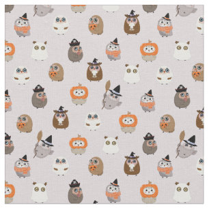 Schattige Halloween Uilen Patroon Stof