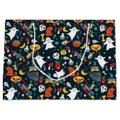 Schattige Halloween Verjaardag Naam toevoegen Ghos Groot Cadeauzakje (Voorkant)