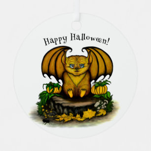 Schattige Halloween Vleermuis Metalen Ornament