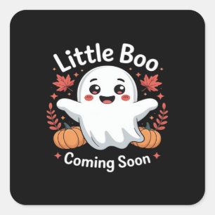 Schattige Halloween Zwangerschapsaankondiging Vierkante Sticker