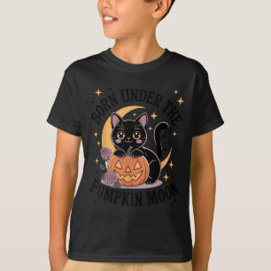 Schattige Halloween Zwarte Kat Pastel Goth Wijf T-shirt