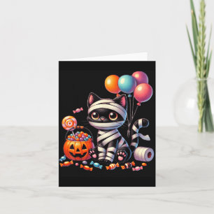 Schattige Halloween Zwarte Kat Pompoen Trick Or Tr Kaart