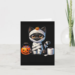 Schattige Halloween Zwarte Kat Pompoen Trick Or Tr Kaart