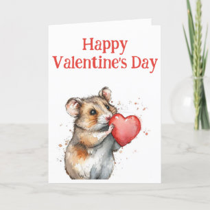 Schattige Hampster Valentijnsdag Kaart