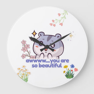 Schattige Hamster Aww Je Bent Zo Mooi Aesthetisch Grote Klok