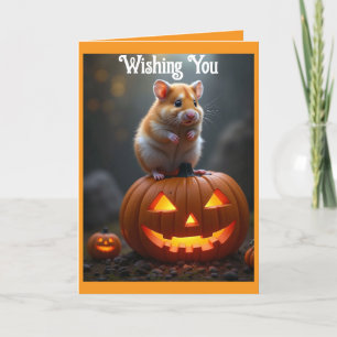Schattige hamster Halloween kaart