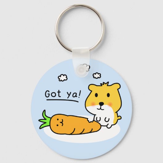 schattige hamster heeft honger sleutelhanger (Voorkant)