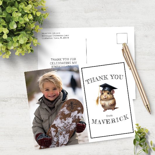 Schattige Hamster Kleuterschool Afstudeer Dankjewe Briefkaart