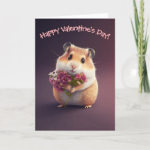 Schattige hamster met bloemen voor Valentijnsdag