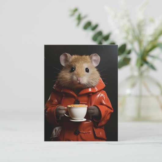 Schattige hamster met pindakaas in een Mok Briefkaart (Staand voorkant)
