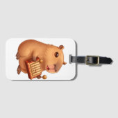 Schattige Hamster Rustic Straw Pet – Bagage Label (Voorkant (horizontaal))