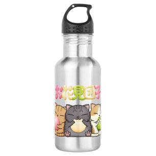 Schattige Hanami Dango Cat Trio Waterfles