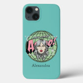 Schattige hand getrokken vrouw gezicht Buitenruimt Case-Mate iPhone Case (Achterkant)